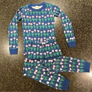 Hanna Andersson Size 6-7 Long-sleeve Pajamas | Organic Cotton | Tulip Print EUC